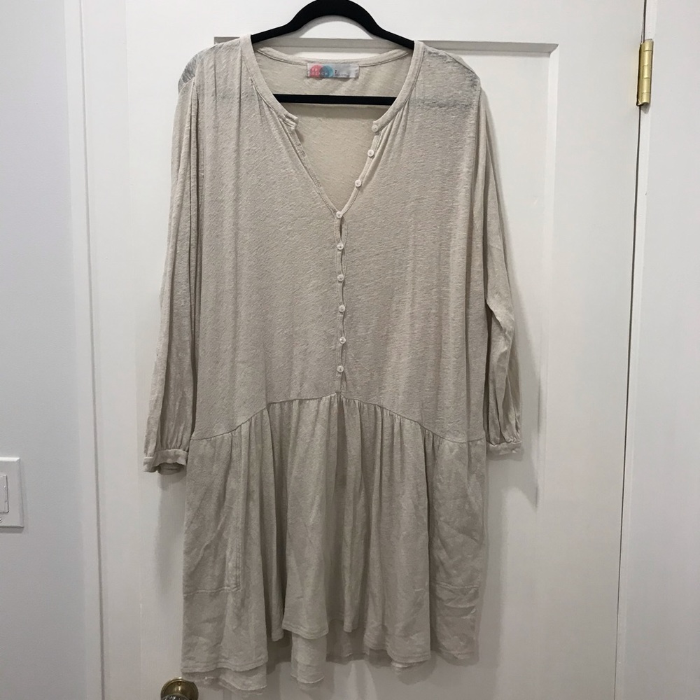 Free People Beige Oversized Dress